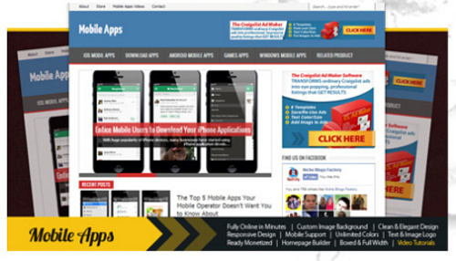 Product picture Mobile Apps Instant Niche Blog